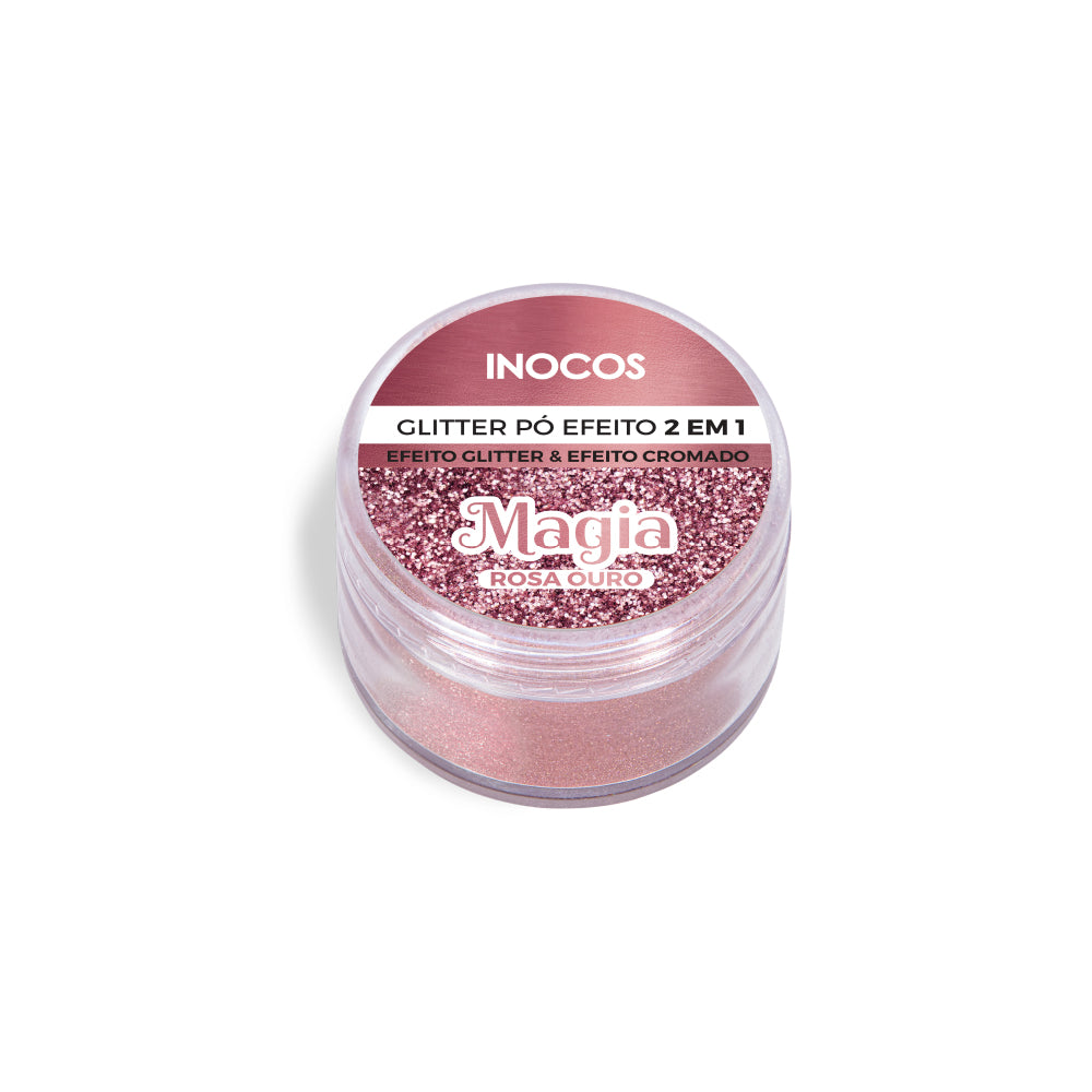 POLVO EFECTO ESPEJO 2 EN 1 ORO ROSA INOCOS