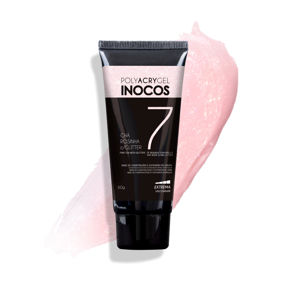 POLYACRYGEL INOCOS TÉ ROSA 7 GLITTER, 60G